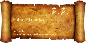 Pehm Piroska névjegykártya