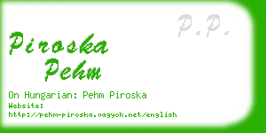 piroska pehm business card